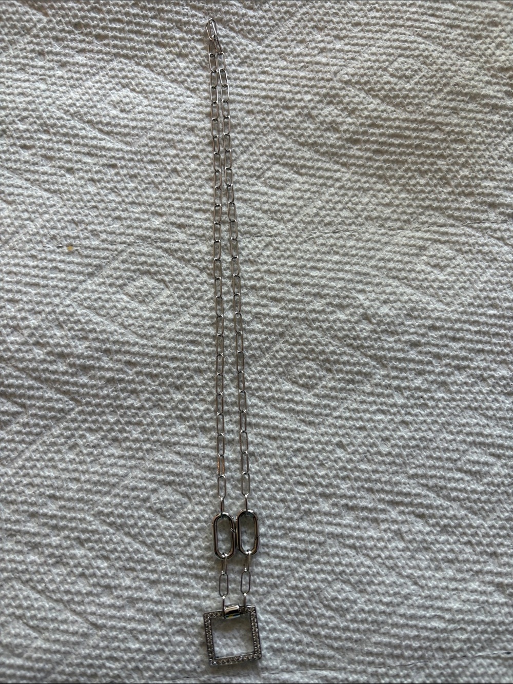 Silver Square Pendant Necklace - Women Jewelry